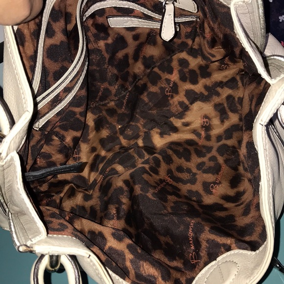 B. Makowsky beige taupe leather hobo shoulder bag - Picture 8 of 16